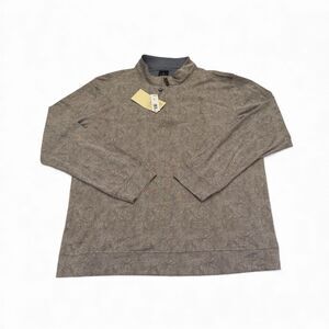 NEW NWT Tailorbyrd Men's Pullover 1/4 Zip Grey Casual Floral Sweatshirt XL